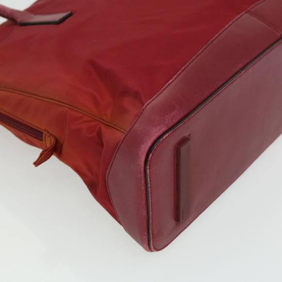 PRADA Tote Bag Nylon Leather Red Auth bs2046 - Picture 16 of 16